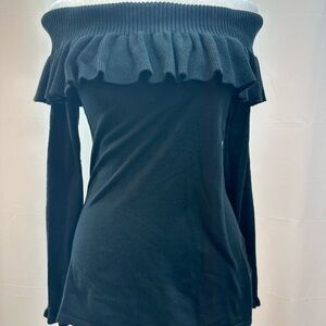 Lilly Pulitzer Black Off-the-Shoulder Sweater M